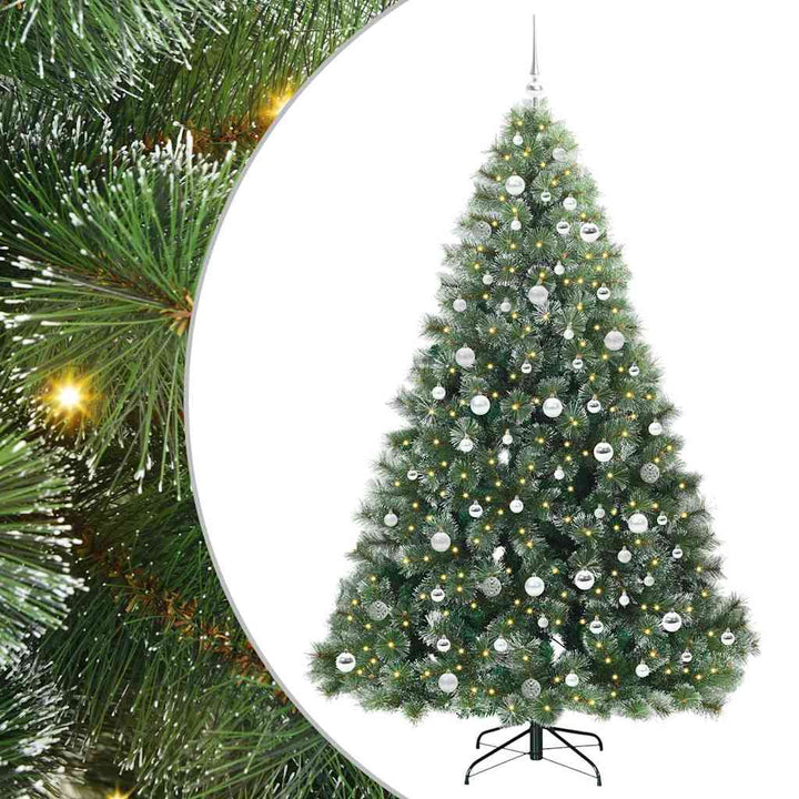 Kunstigt juletræ med 300 LED'er Grøn 210 cm PE og PVC