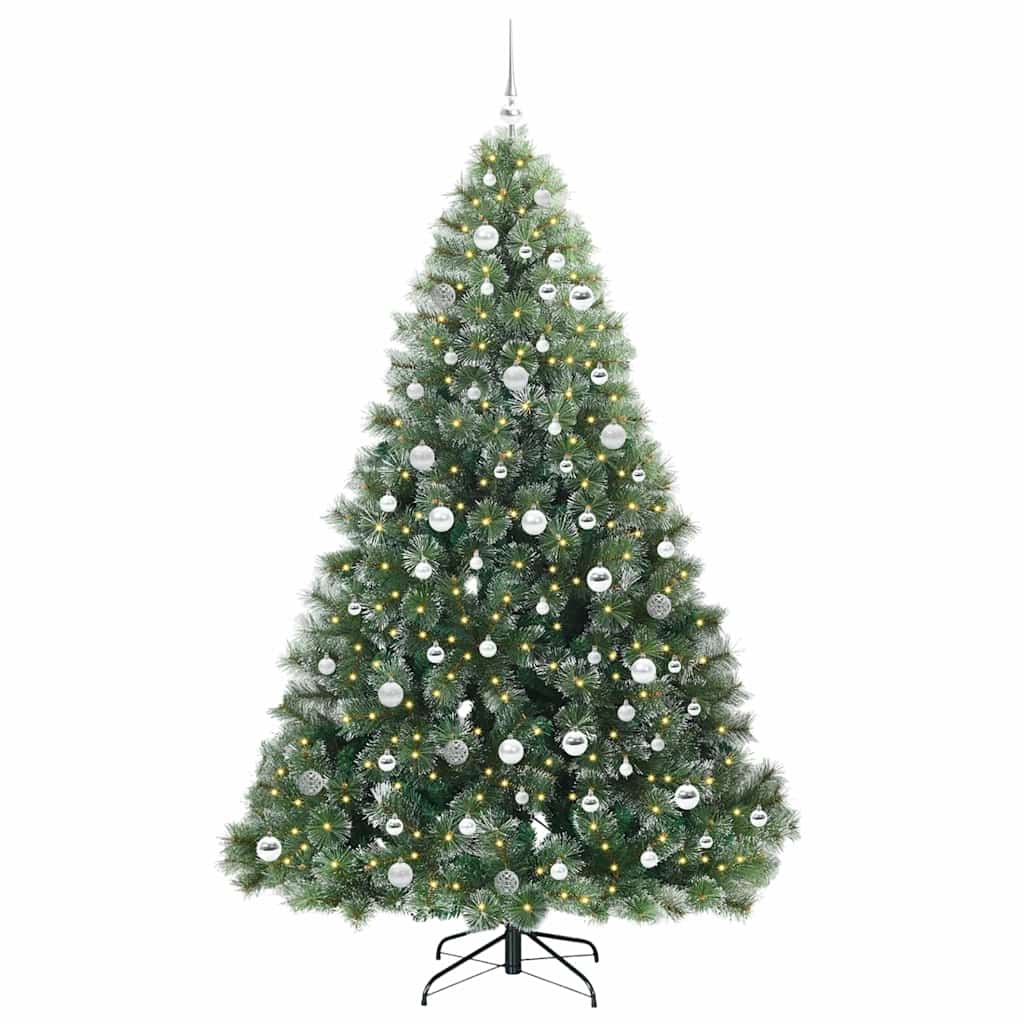 Kunstigt juletræ med 300 LED'er Grøn 210 cm PE og PVC