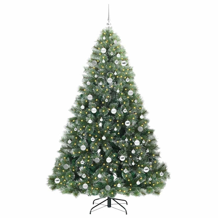 Kunstigt juletræ med 300 LED'er Grøn 210 cm PE og PVC