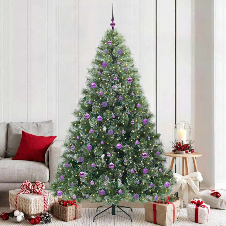Kunstigt juletræ med 300 LED'er Grøn 210 cm PE og PVC