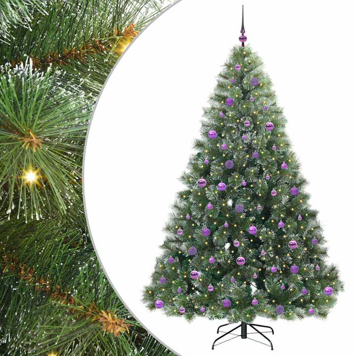 Kunstigt juletræ med 300 LED'er Grøn 210 cm PE og PVC