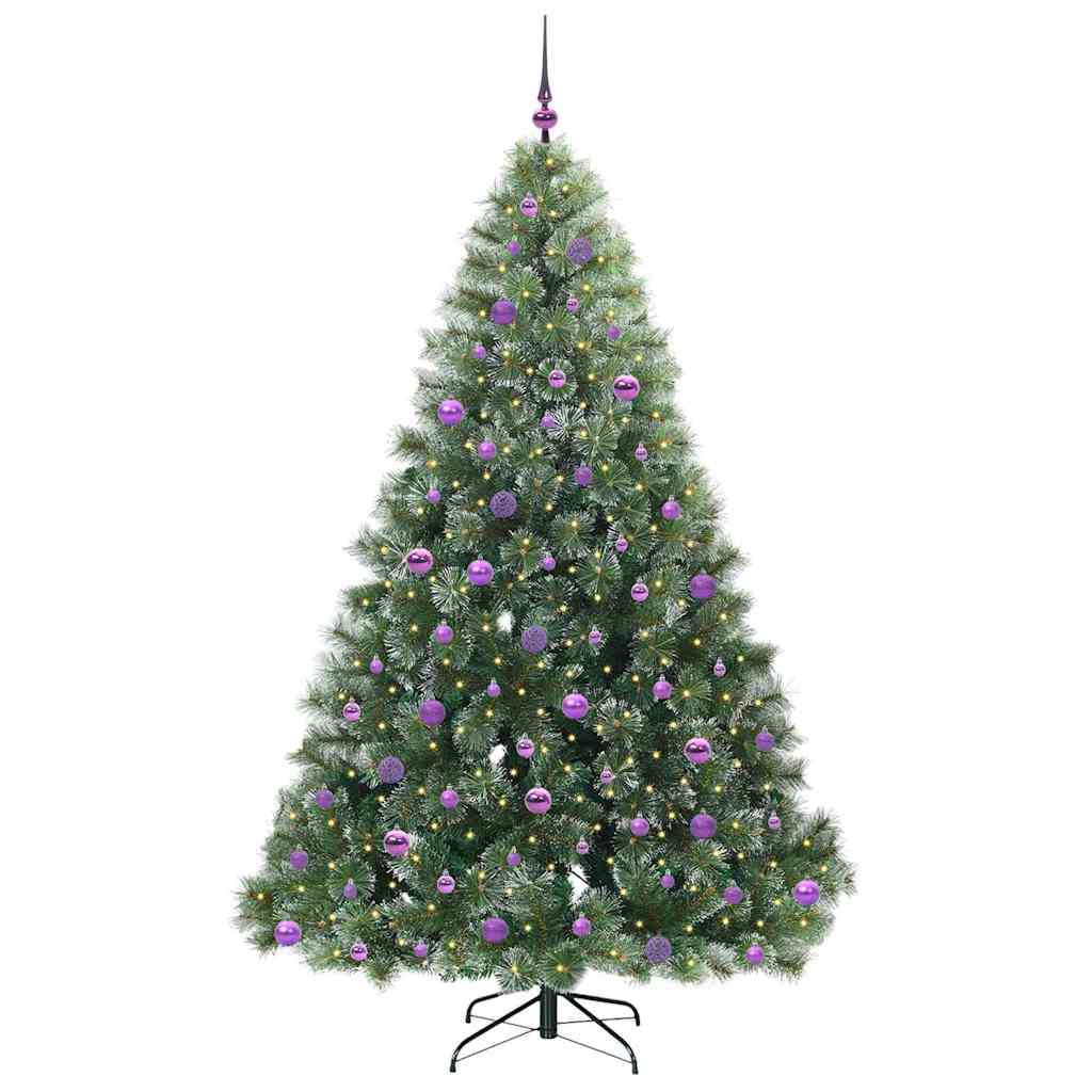 Kunstigt juletræ med 300 LED'er Grøn 210 cm PE og PVC
