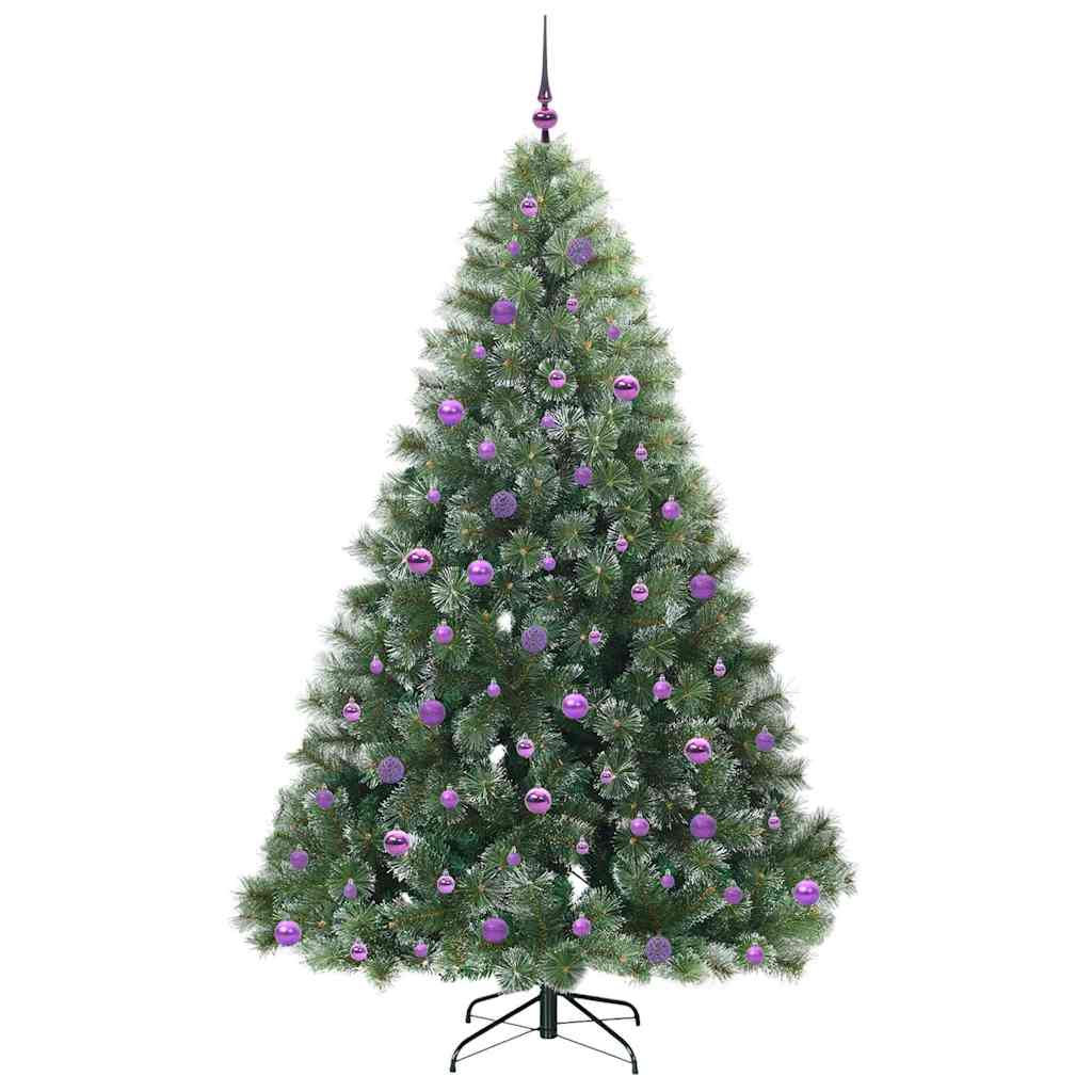 Kunstigt juletræ med 300 LED'er Grøn 210 cm PE og PVC