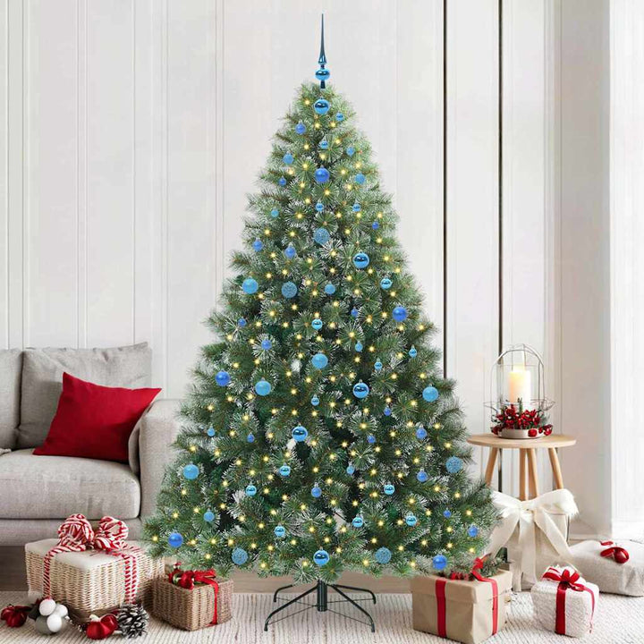 Kunstigt juletræ med 300 LED'er Grøn 210 cm PE og PVC