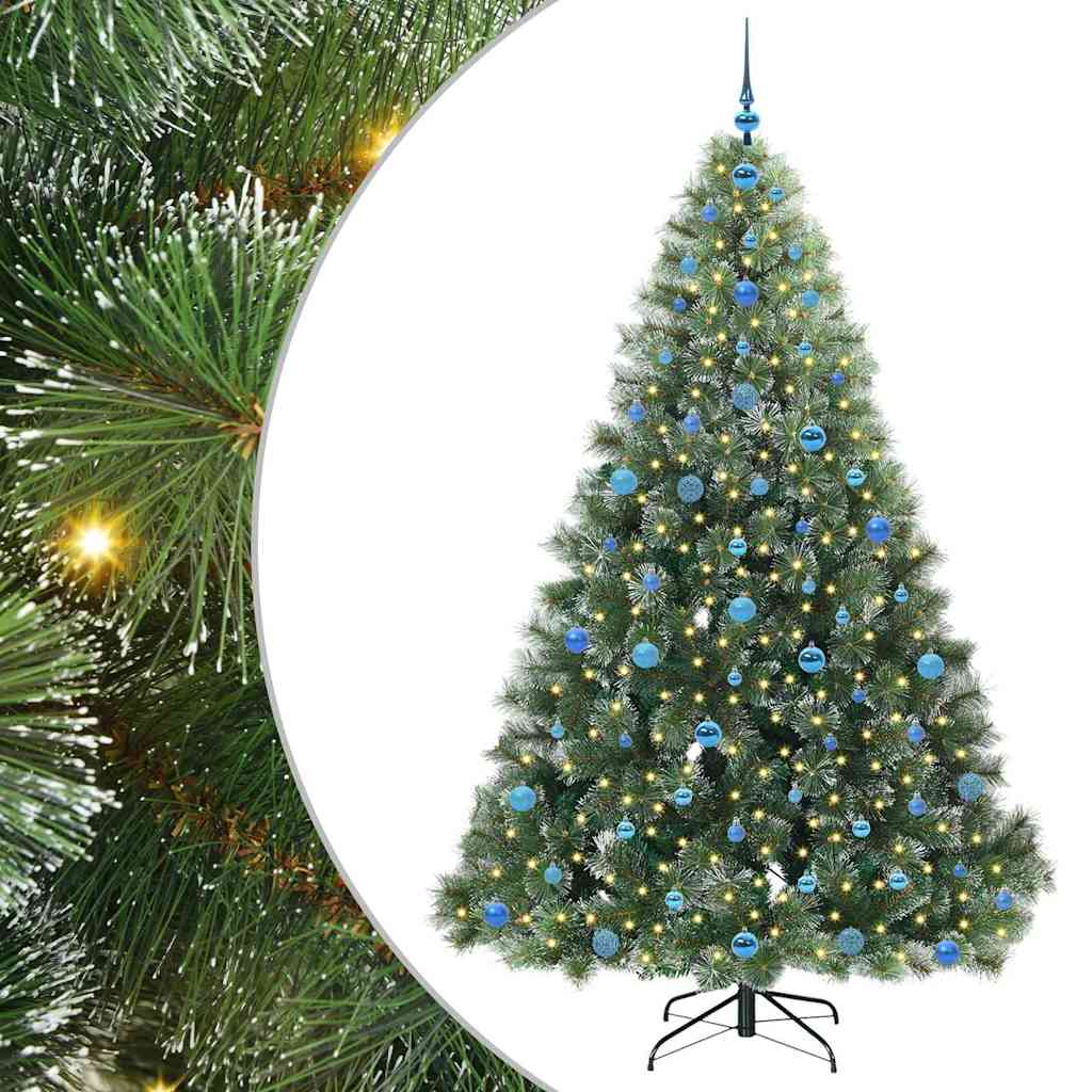 Kunstigt juletræ med 300 LED'er Grøn 210 cm PE og PVC