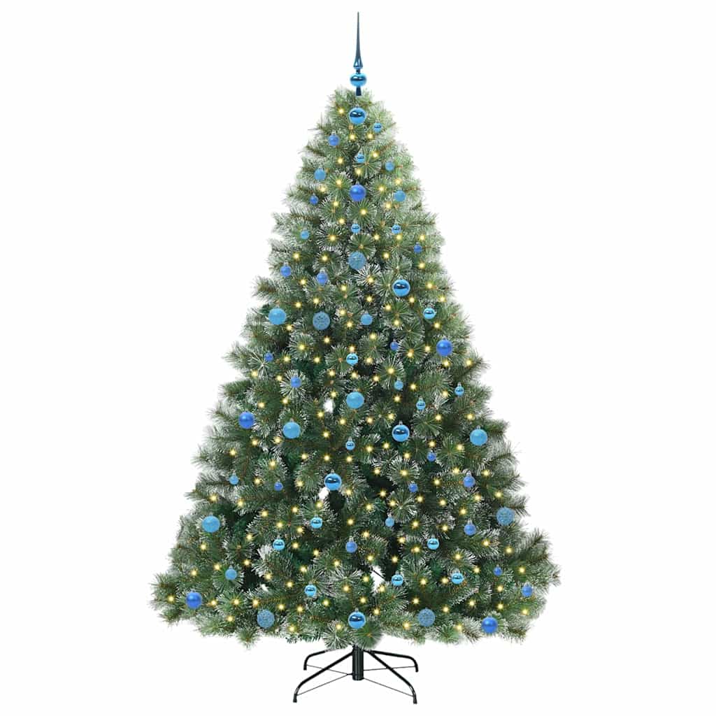 Kunstigt juletræ med 300 LED'er Grøn 210 cm PE og PVC
