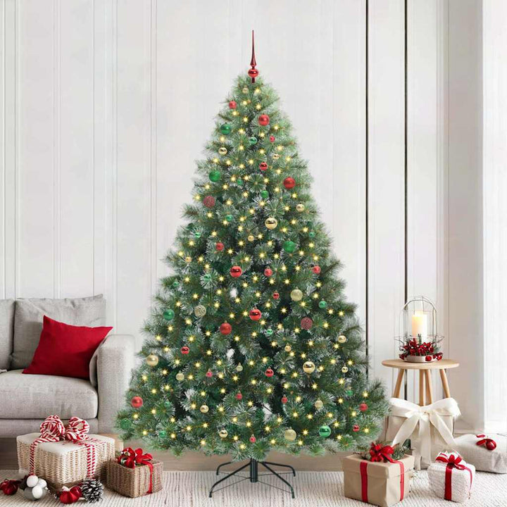 Kunstigt juletræ med 300 LED'er Grøn 210 cm PE og PVC