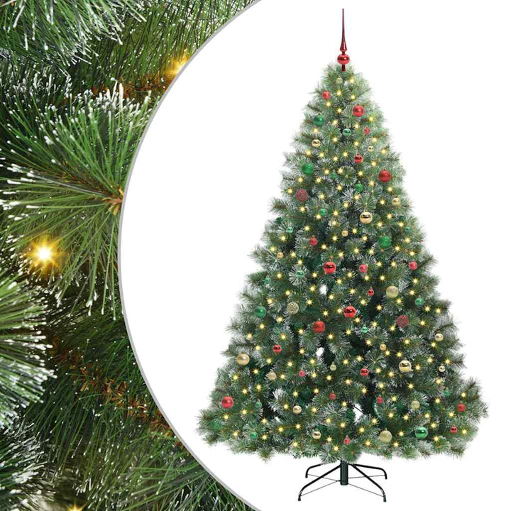 Kunstigt juletræ med 300 LED'er Grøn 210 cm PE og PVC