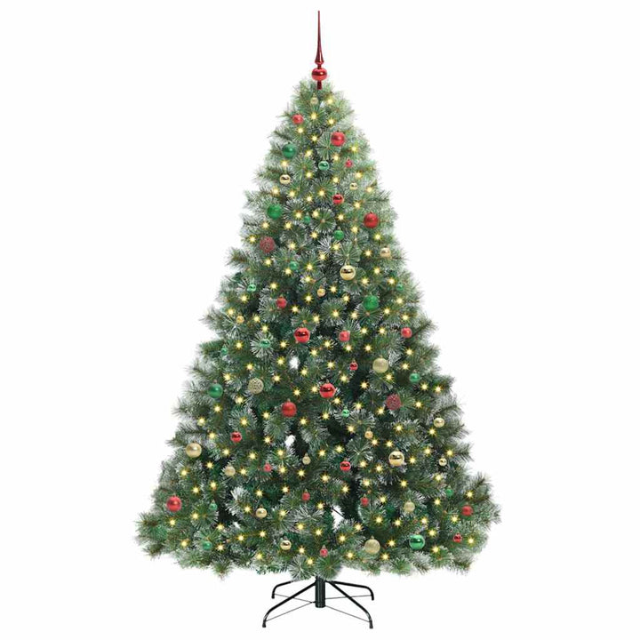 Kunstigt juletræ med 300 LED'er Grøn 210 cm PE og PVC