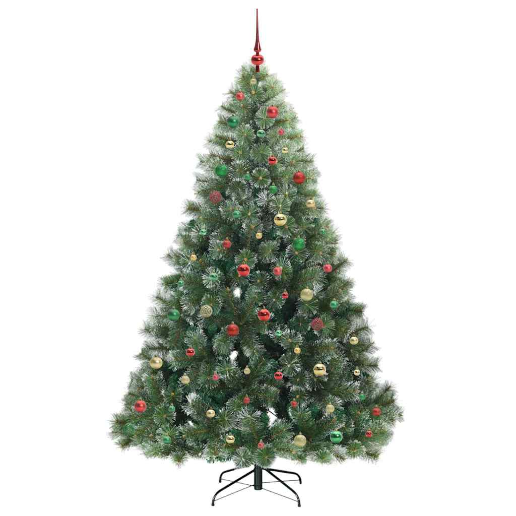 Kunstigt juletræ med 300 LED'er Grøn 210 cm PE og PVC