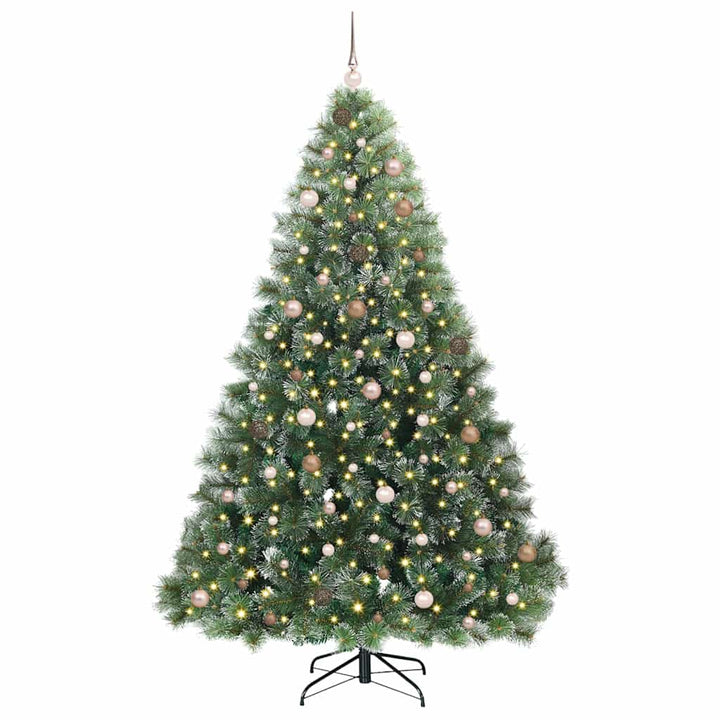 Kunstigt juletræ med 300 LED'er Grøn 240 cm PE og PVC