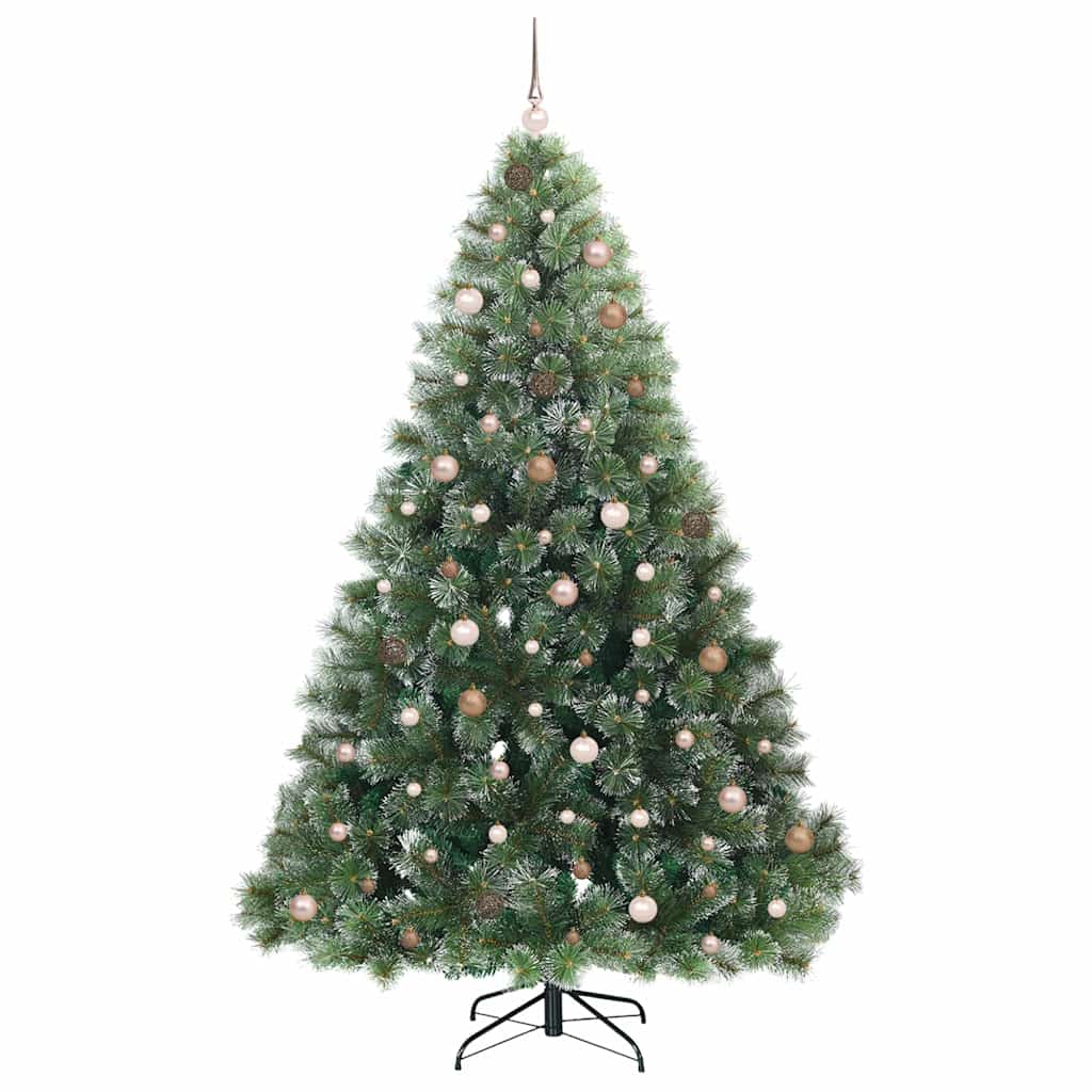 Kunstigt juletræ med 300 LED'er Grøn 240 cm PE og PVC