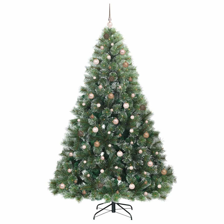 Kunstigt juletræ med 300 LED'er Grøn 240 cm PE og PVC