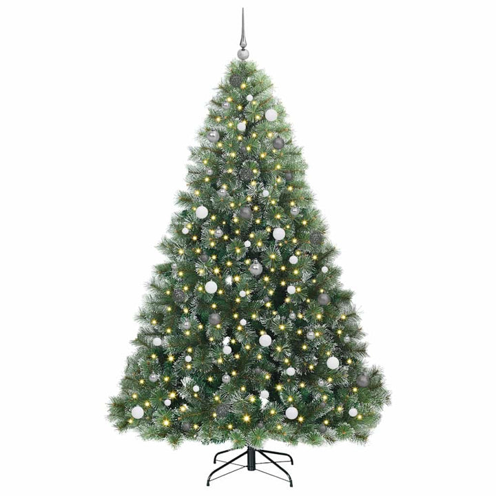 Kunstigt juletræ med 300 LED'er Grøn 240 cm PE og PVC