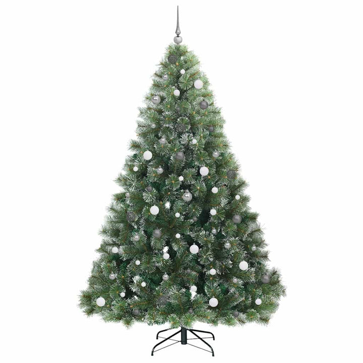 Kunstigt juletræ med 300 LED'er Grøn 240 cm PE og PVC