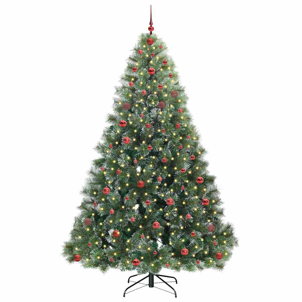 Kunstigt juletræ med 300 LED'er Grøn 240 cm PE og PVC