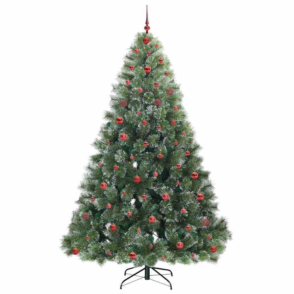 Kunstigt juletræ med 300 LED'er Grøn 240 cm PE og PVC