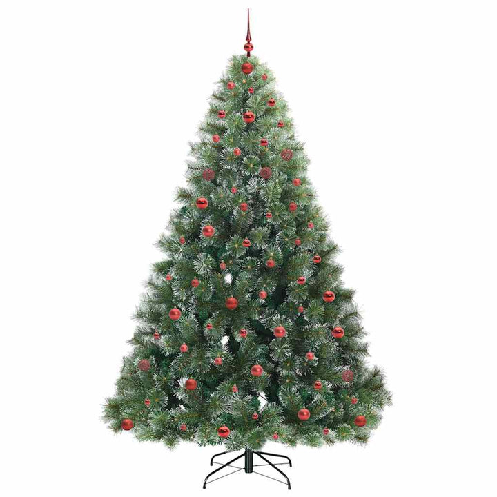 Kunstigt juletræ med 300 LED'er Grøn 240 cm PE og PVC