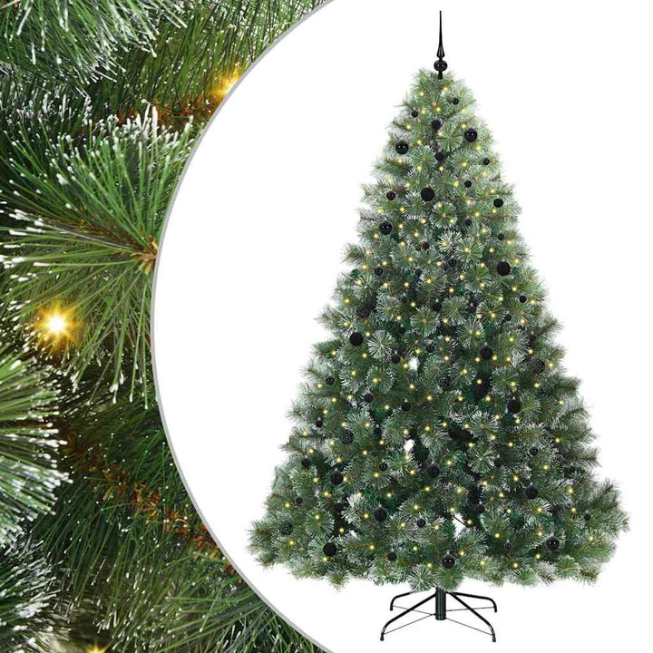 Kunstigt juletræ med 300 LED'er Grøn 240 cm PE og PVC