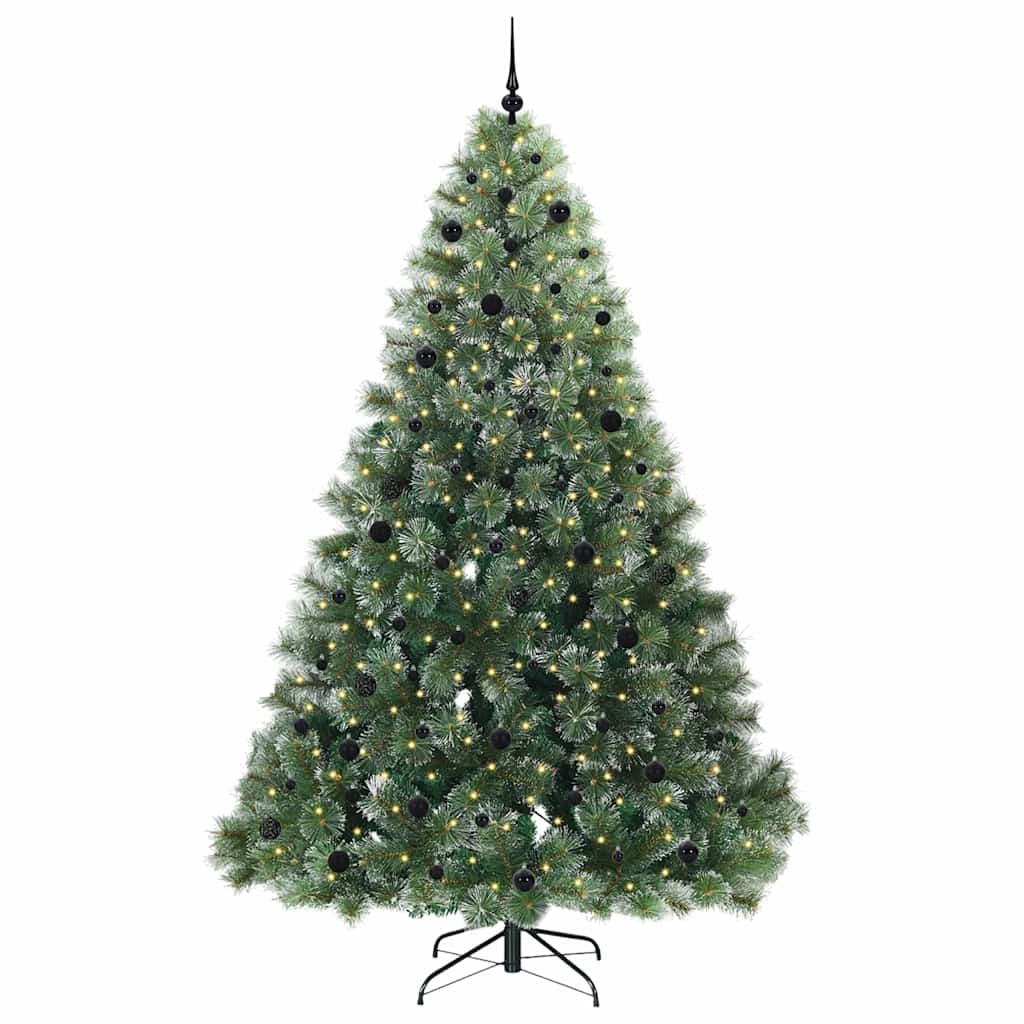 Kunstigt juletræ med 300 LED'er Grøn 240 cm PE og PVC