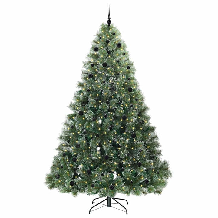 Kunstigt juletræ med 300 LED'er Grøn 240 cm PE og PVC