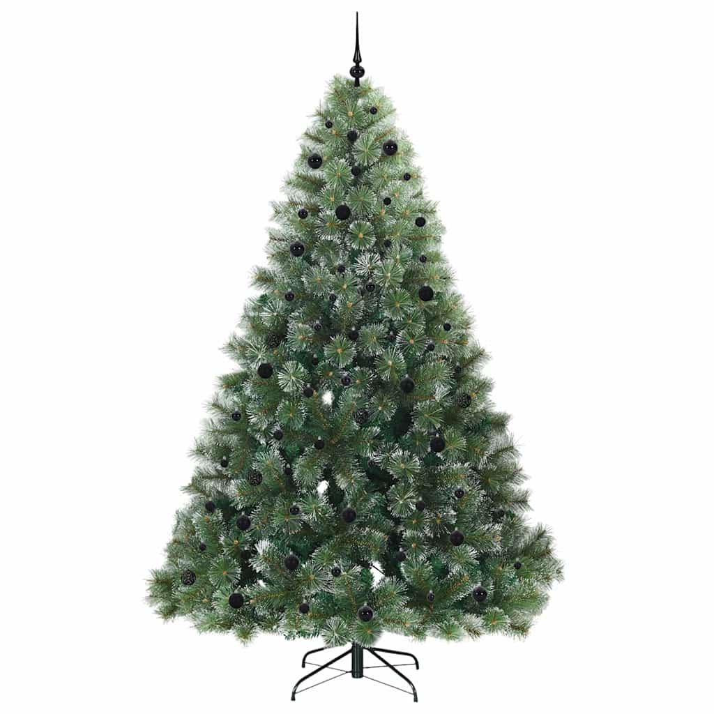 Kunstigt juletræ med 300 LED'er Grøn 240 cm PE og PVC