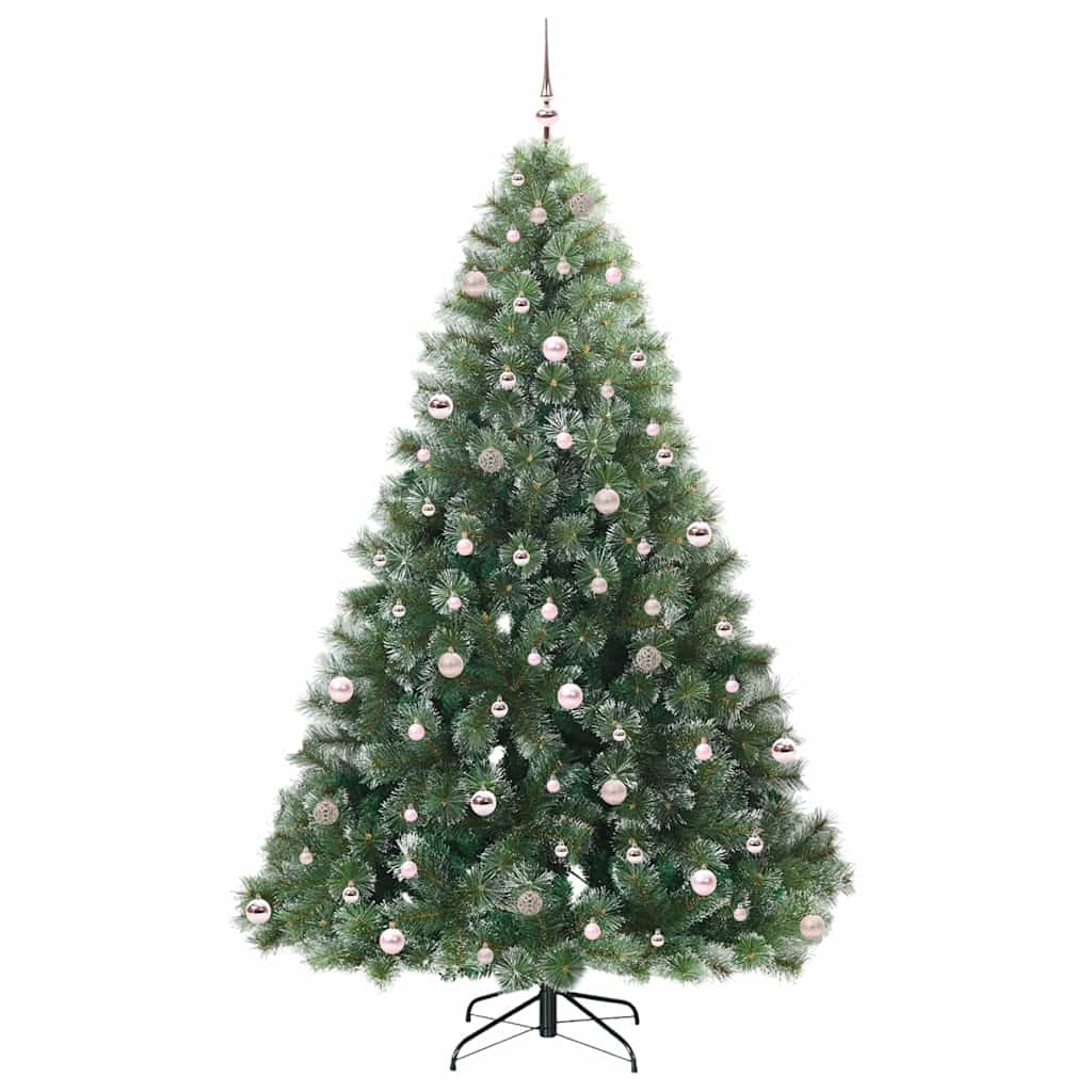 Kunstigt juletræ med 300 LED'er Grøn 240 cm PE og PVC