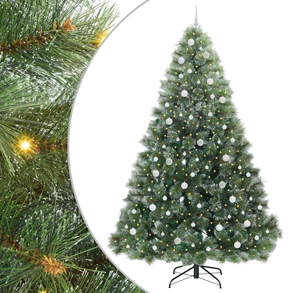 Kunstigt juletræ med 300 LED'er Grøn 240 cm PE og PVC