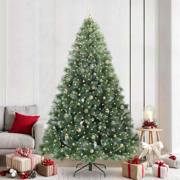 Kunstigt juletræ med 300 LED'er Grøn 240 cm PE og PVC