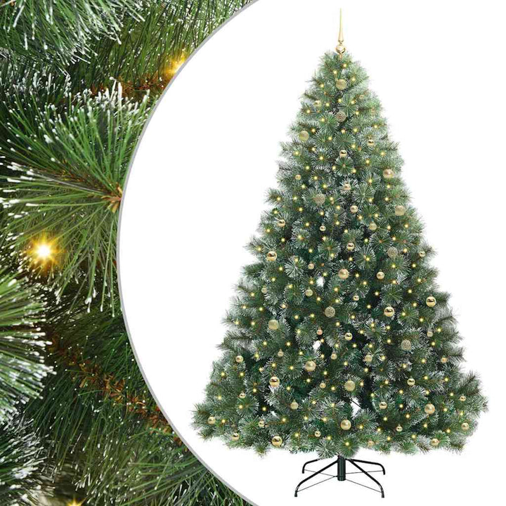 Kunstigt juletræ med 300 LED'er Grøn 240 cm PE og PVC