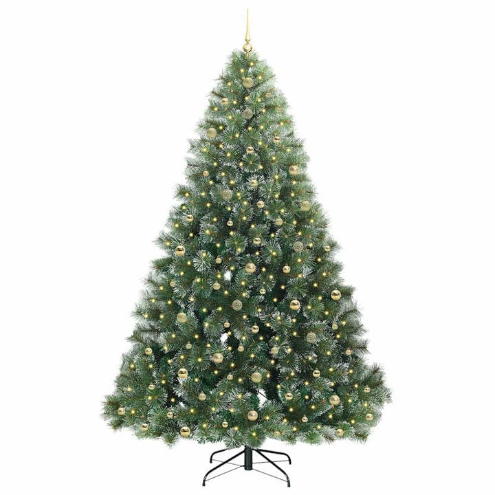 Kunstigt juletræ med 300 LED'er Grøn 240 cm PE og PVC
