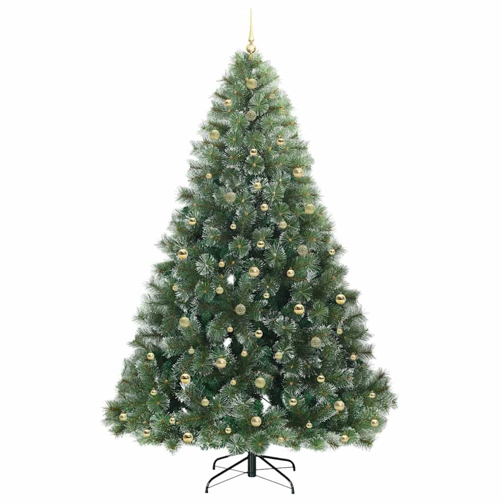 Kunstigt juletræ med 300 LED'er Grøn 240 cm PE og PVC