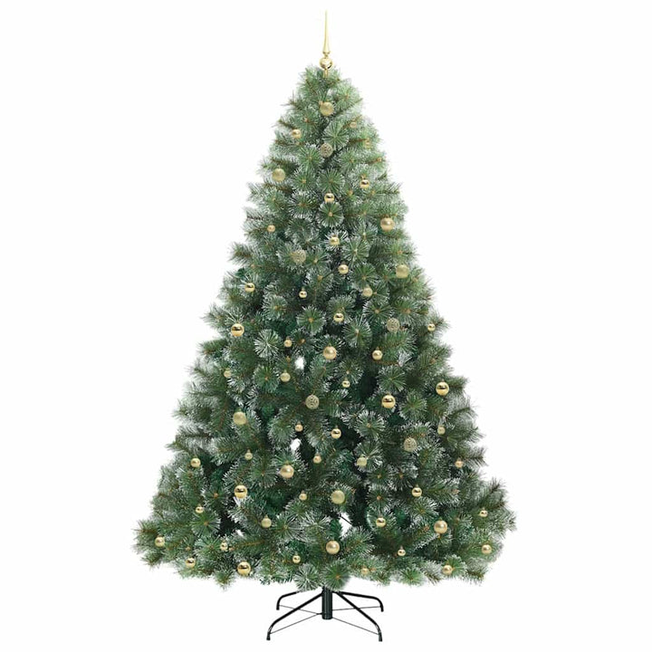 Kunstigt juletræ med 300 LED'er Grøn 240 cm PE og PVC
