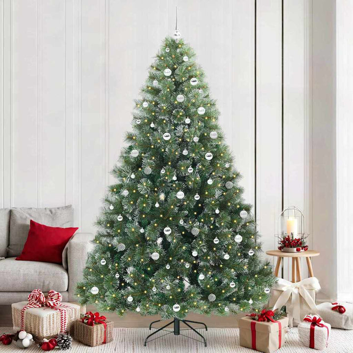 Kunstigt juletræ med 300 LED'er Grøn 240 cm PE og PVC