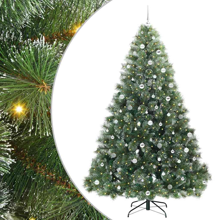 Kunstigt juletræ med 300 LED'er Grøn 240 cm PE og PVC