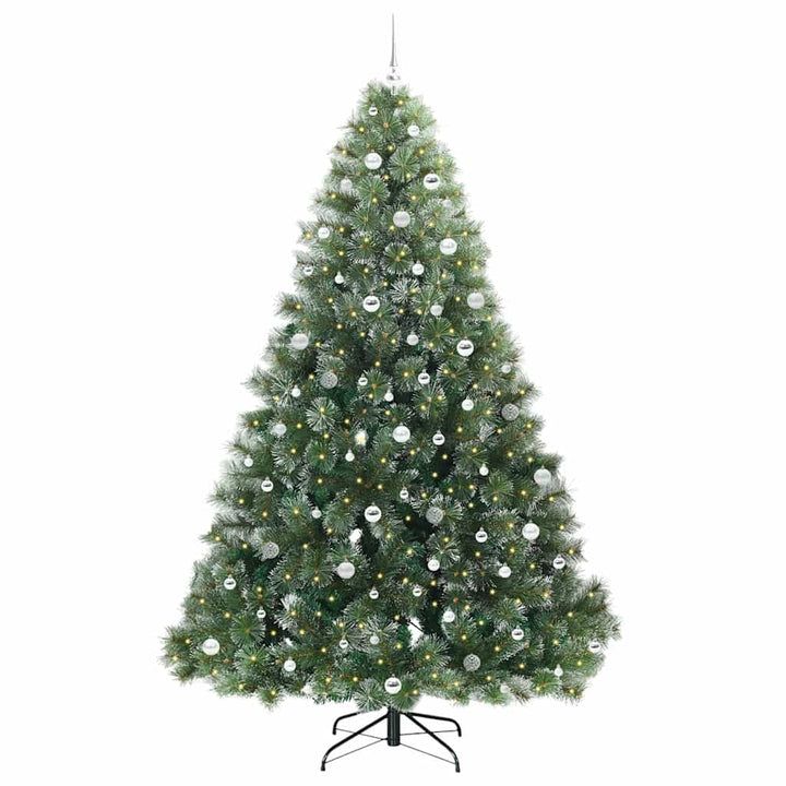 Kunstigt juletræ med 300 LED'er Grøn 240 cm PE og PVC