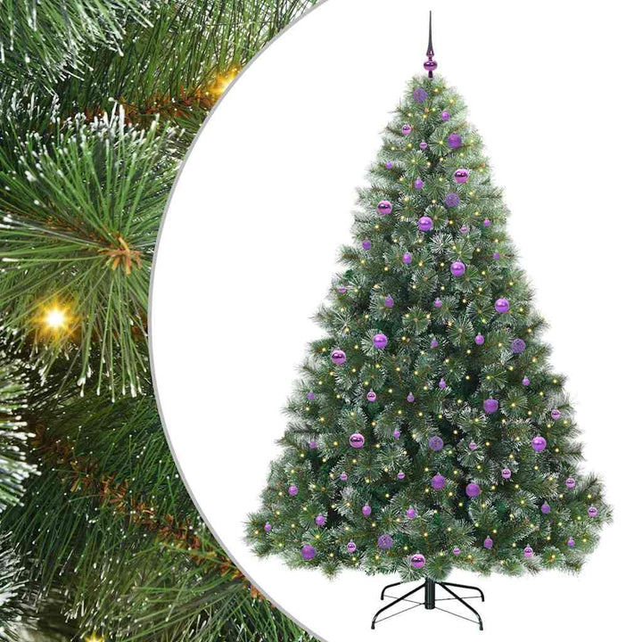Kunstigt juletræ med 300 LED'er Grøn 240 cm PE og PVC