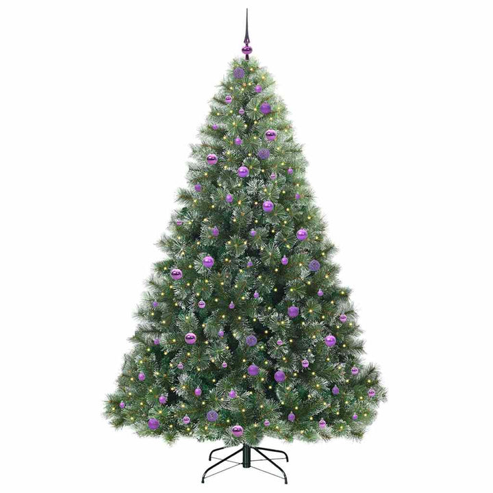 Kunstigt juletræ med 300 LED'er Grøn 240 cm PE og PVC
