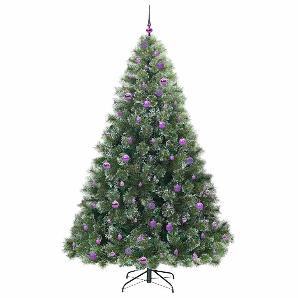 Kunstigt juletræ med 300 LED'er Grøn 240 cm PE og PVC