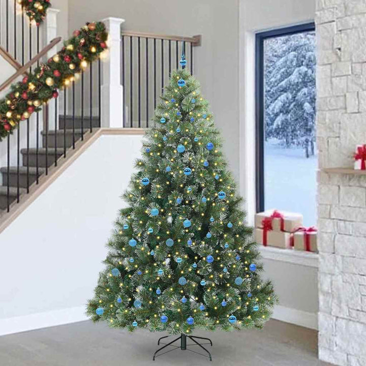 Kunstigt juletræ med 300 LED'er Grøn 240 cm PE og PVC