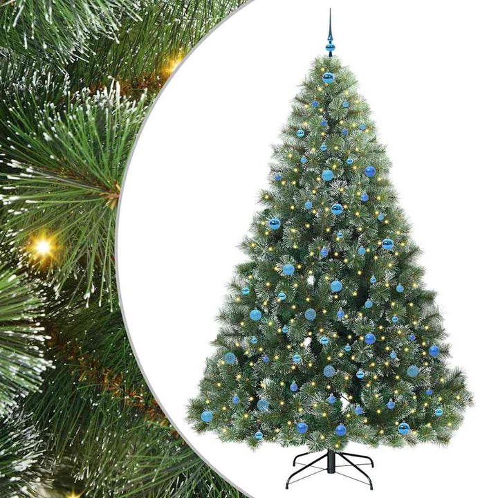 Kunstigt juletræ med 300 LED'er Grøn 240 cm PE og PVC