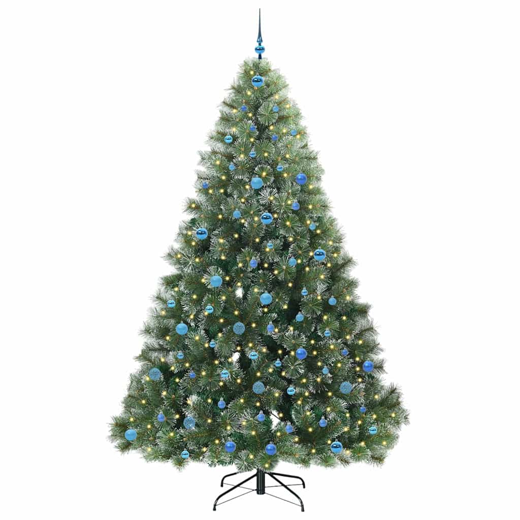 Kunstigt juletræ med 300 LED'er Grøn 240 cm PE og PVC
