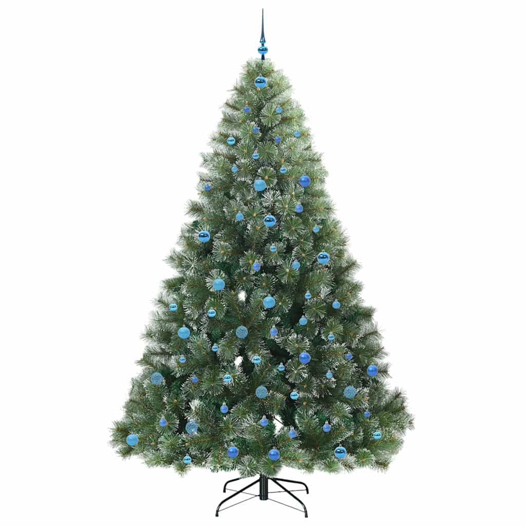 Kunstigt juletræ med 300 LED'er Grøn 240 cm PE og PVC