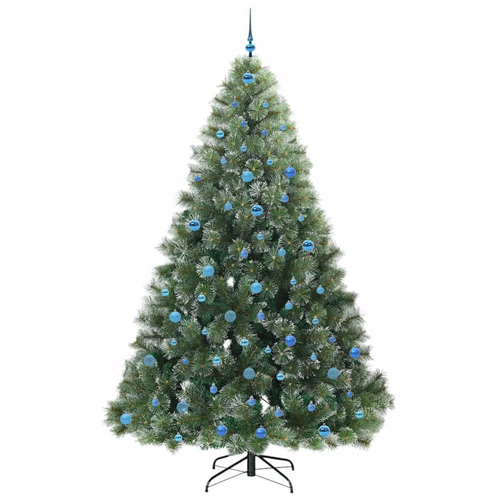 Kunstigt juletræ med 300 LED'er Grøn 240 cm PE og PVC