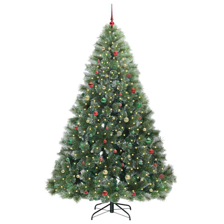 Kunstigt juletræ med 300 LED'er Grøn 240 cm PE og PVC