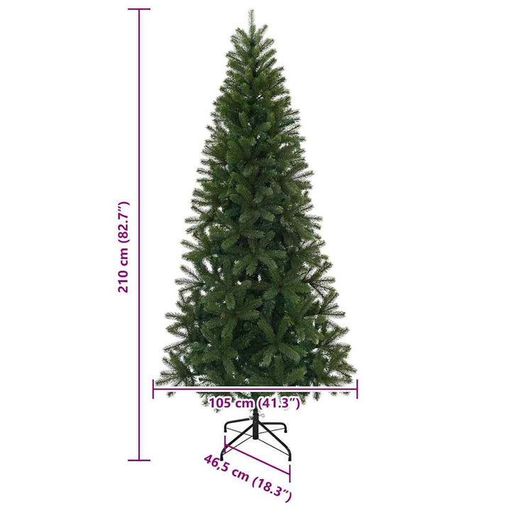 Kunstigt juletræ med stativ Grøn 210 cm PVC, PE og stål