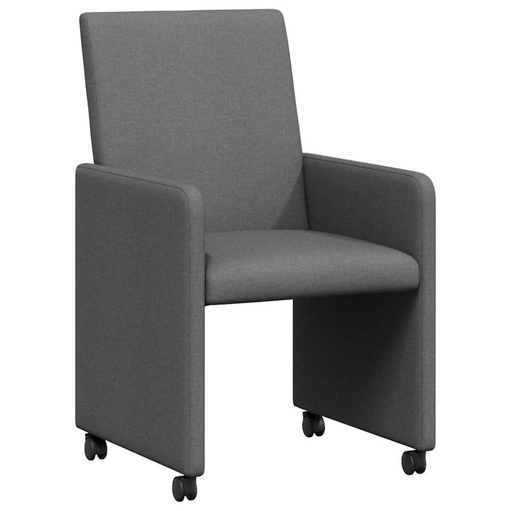 Spisestole med hjul 2 pcs Mørkegrå 57 x 66 x 94 cm Stof