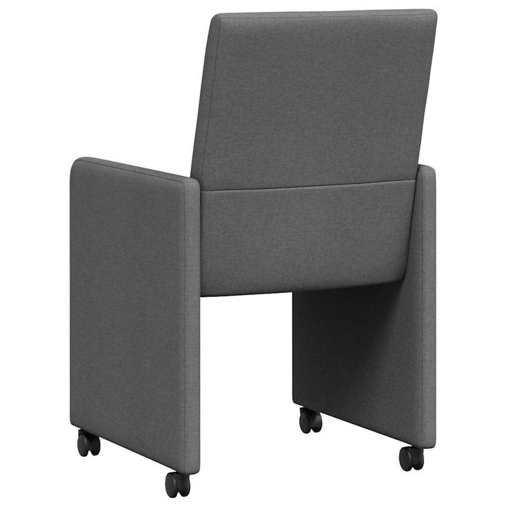 Spisestole med hjul 2 pcs Mørkegrå 57 x 66 x 94 cm Stof