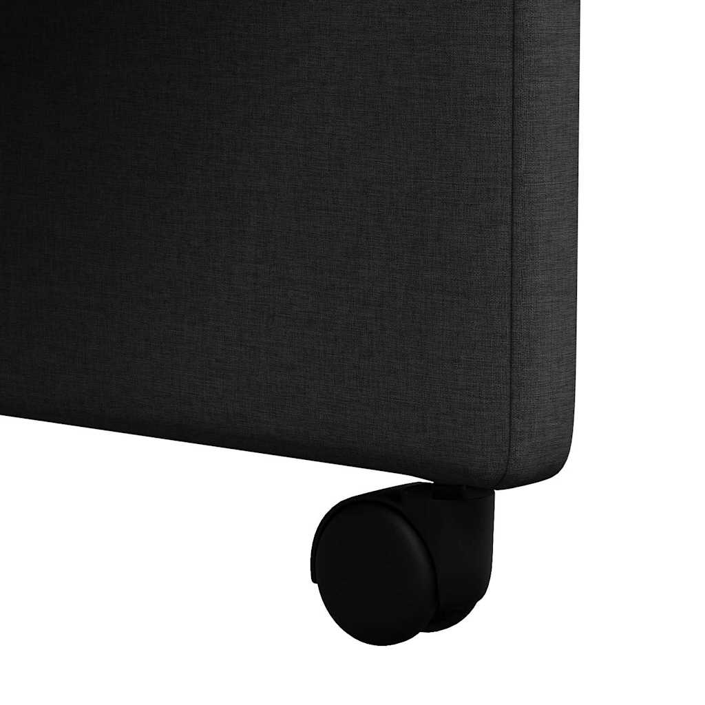 Spisestole med hjul 2 pcs Sort 57 x 66 x 94 cm Stof
