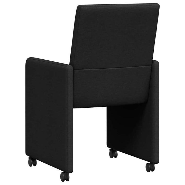 Spisestole med hjul 2 pcs Sort 57 x 66 x 94 cm Stof